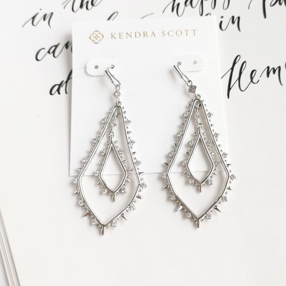 Kendra Scott Alice Silver Drop Earrings - Picture 1 of 2